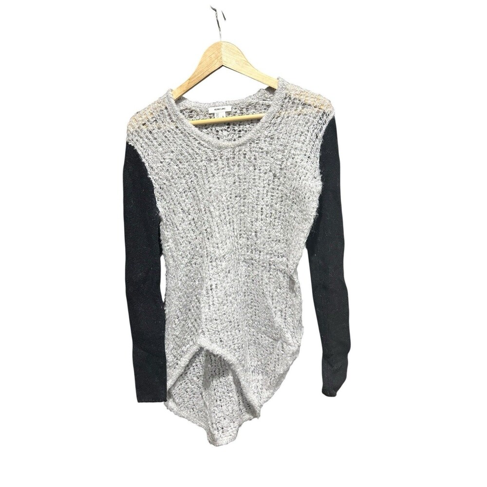 Helmut Lang Asymmetrical Sweater Mohair Designer Size Small Loose Knit Minimalis